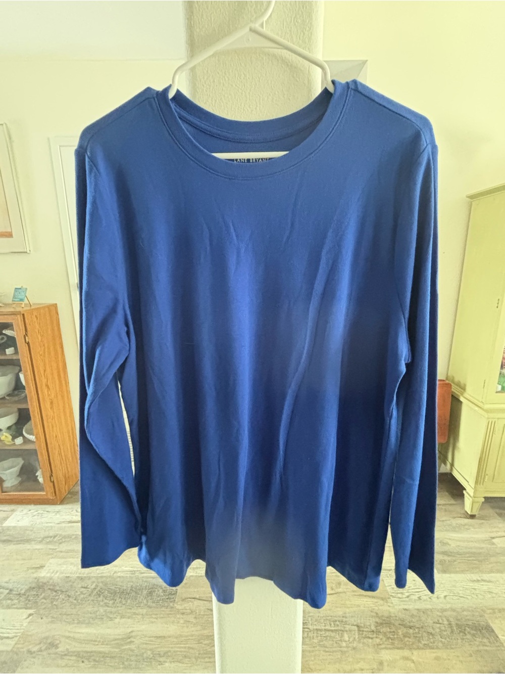 Lane Bryant Solid Royal Blue Crewneck Top